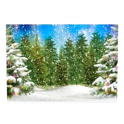 Funnytree 7x5FT Winter Forest Landscape Photography Backdrop Snowy Christmas Pine Tree Background Natural Scene Xmas Party Wall Decoration Supplies Photo Booth