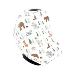 Hudson Baby Unisex Baby Multi-use Car Seat Canopy, Forest Animals, One Size