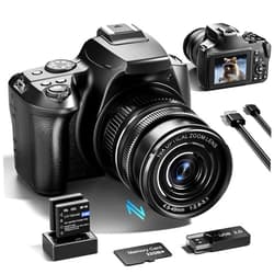 NBDDIGITAL NBD 64MP Digital Cameras for Photography & Video, 4K 40 X Zoom Vlogging Camera for YouTube with WiFi & App Control, Flash & HDMI Output, 32GB SD Card, 2 Batteries (W2)