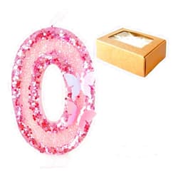 Variouslife Birthday Number Candle,Pink Birthday Candles That Sparkle Number 0-9 Handmade Number Candle Cake Topper Decoration for Party Kids Adults (Pink)