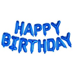 Linxfunny Happy Birthday Balloon Banner Party 16 Inch 3D Aluminum Foil Inflatable Letter kit Set Banner Balloons Birthday Party Decorations Supplies Party (Blue)