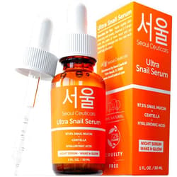 SeoulCeuticals Korean Skin Care 97.5% Snail Mucin Serum – K Beauty Skincare Night Serum Hyaluronic Acid for Face - Centella Anti Wrinkle Serum 1oz