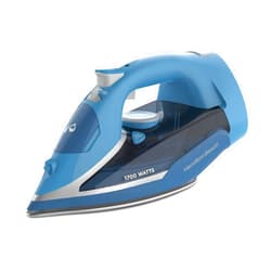Hamilton Beach Steam Iron for Clothes & Garment Steamer with Durable Stainless Steel Soleplate, 1700 Watts for Ultra-Fast Heat, 8’ Retractable Cord, Auto Shutoff, 350 ml Water Tank, Blue (14216)