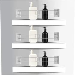 VIKOS Products (3-Pack RV Shower Corner Storage Bar Stainless Steel Adjustable Rustproof Bathroom Shelves Organization Rod for Camper Corner Storage Bar for Shower RV Bathroom Accessories for Inside