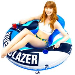 Sunlite Sports 2024 New & Upgraded Sunlite Sports Heavy Duty River Tube Inflatable, Premium Water Float to Lounge Above Lake and River, Outdoor Water Raft Sport Fun, Recreational Use