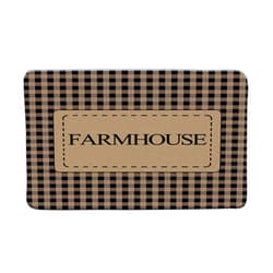 DIFNARY Farmhouse Bath Mat Primitive Rustic Brown Black Buffalo Check Plaid Vintage Retro Rural Country Western Farm Village Life Microfiber Memory Foam Absorbent Floor Mats Bathroom Decor