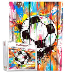 Tucocoo Street Banksy Graffiti Football Jigsaw Puzzle，Graffiti Sports Balls 1000 Pieces Jigsaw Puzzles for Adults，27 x 20 Inches Puzzles for Families，HD Quality Lovely Sports Puzzle Gift，Activity Game Nights