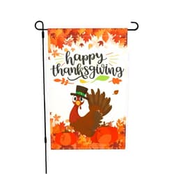 SUMILUOCHEN Thanksgiving Garden Flag Double Sided, Weather Resistant Pumpkin Turkey Yard Flag Burlap Outside Decorative Flag for Patio Lawn Home Courtyard 12x18inch