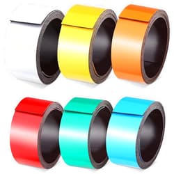 Crtiin 6 Rolls Dry Erase Magnetic Tape Colored Magnetic Strips Roll Blank with Adhesive Backing Magnetic Labels Writable Magnetic Stickers for Whiteboards Classroom DIY Crafts(1 Inch X 3.3 ft)
