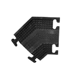 Kable Kontrol Drop Over Floor Cord Cover – 45 Degree Left Turn 1 Channel Cable or Wire Protector – Rubber Ramp Turn for Indoor and Outdoor Use – Black
