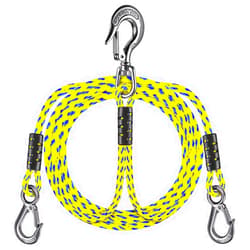 Dolibest Heavy Duty Boat Tow Harness, Boat Tow Rope, Wakeboard Rope, Tube Rope with 2 Permanent Antirust Stainless Steel Connector and 1Pcs 360° Swivel Hook for Tubing, Skiing, Seadoo, Jet Ski, 7.5Ft