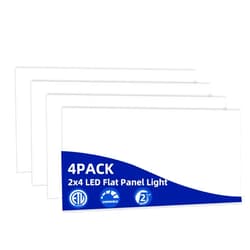 WYZM 4 Pack 2x4 LED Flat Panel Light, 2 ft. by 4 ft. LED Light Panel, Ceiling Lighting Fixture, 7800 Lumens, 5000K 0-10V Dimmable Recessed Drop Ceiling Fixture for Office Retail Shop,White,ETL Listed.