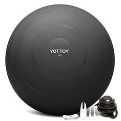 YOTTOY Anti-Burst Exercise Ball for Working Out, Yoga & Pregnancy, Extra Thick Workout Ball for Physical Therapy & Fitness