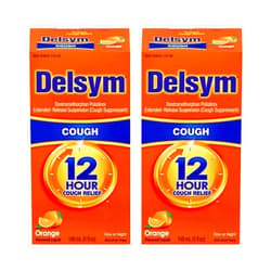 Delsym Adult Cough Suppressant Liquid, Orange Flavor, 5 Ounce (Pack of 2)