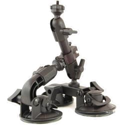 Delkin Devices Fat Gecko Triple Suction Camera Mount - Powerful Suction Cup Camera Mount for Car, Motorcycle, Desk, Window | Secure and Adjustable Action Camera Holder for Video Recording