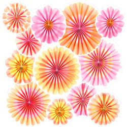 CHUNNIN Boho Paper Fans Party Decorations Daisy Paper Flowers Hanging Fans Decor Set 12 Pcs Groovy Theme Party Supplies Daisy Paper Garland Backdrop for Birthday Wedding Baby Shower Graduation Classroom Wall