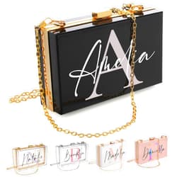 Customization Mill Personalized Initial Acrylic Purse with Name