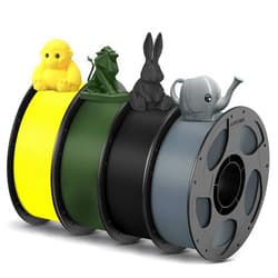 ANYCUBIC PETG Filament 1.75mm Bundle, 3D Printer Filament, Dimensional Accuracy +/- 0.02mm, Exceptional Toughness, 1KG Reusable Spool, 4KG Black+Texture Silver+Forest Green+Yellow