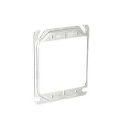 RACO Hubbell-Raco 777 Raised 1/4-Inch, 4-Inch Square Mud-Ring for 2 Devices Gray