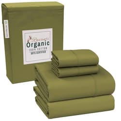 RUVANTI 100% Organic Cotton Sheets - Full Size Bed Sheets - Certified for GOTS - Breathable & Comfortable - Soft & Cooling Percale - Deep Pocket 15
