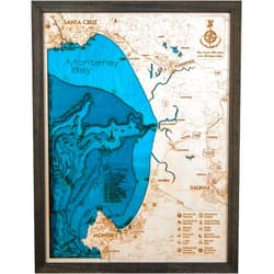 TahoeWoodMaps.com Beautifully Detailed! Monterey Bay Area 3-D Wood Map