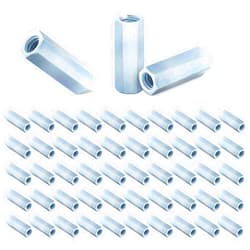 Blulu 50 Pcs Coarse Coupling Nuts 3/8''-16, Zinc Plated Carbon Steel