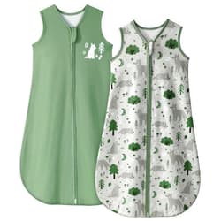 Yoofoss Baby Sleep Sack 6-12 Month TOG 1.0 Baby Wearable Blanket, 2 Pack 100% Cotton Infant Toddler Sleeping Sack 2-Way Zipper Lightweight Sleepsack