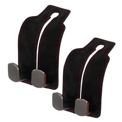 KITUREK Car Seat Back Double Hooks for Headrest, Leather Car Back Seat Hooks for Purse and Bags, Upgraded 2 in 1 Purse Hook for Car Seat, Universal Vehicle Headrest Hangers for Car, Home (Black, 2PCS)