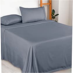 Utopia Bedding King Sheet Set - Brushed Microfiber - Soft Bed Sheets for King Size Bed - Luxury Bedding Sheets with Fitted Sheet, Flat Sheet & 2 Pillow Cases - Deep Pocket (Grey)