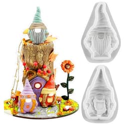 Sijiangmold Christmas Gnome Fondant Molds Dwarf Doll Chocolate Cake Decorating Silicone Mold For Christmas Birthday Party Cupcake Topper Candy Chocolate Gum Paste Polymer Clay Set Of 2