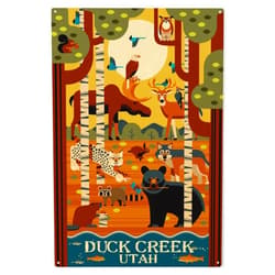 Lantern Press 10x15 Inch Wood Sign, Ready to Hang Wall Decor, Duck Creek, Utah, Stay Wild, Forest Animals, Geometric