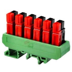 Electronics-Salon Slim DIN Rail Mount 30A/60V 6-Position Power Distribution Block Module, for Power pole Connectors