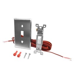 Durablow WS1001-S Wired Wall Mounted On/Off Fireplace Control Switch Kit (Stainless Steel)