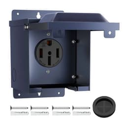 Joinfworld 50 Amp RV Power Outlet Box, 125/250V NEMA 14-50R RV Receptacle UL Listed, Weatherproof Lockable Electrical Power Outlet Panel for RV Camper Trailer Motorhome