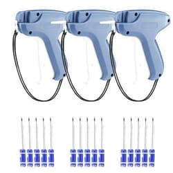 Honoson 3 Pieces Clothes Tagging Applicator Garment Tag Attacher Label Tagging Machine with 15 Pieces Steel Needles for Boutique Store Consignment Garage Yard Sale(Blue)
