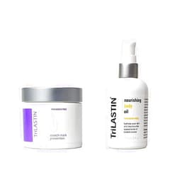 TriLASTIN Maternity 4oz Stretch Mark Cream & 3.4oz Nourishing Body Oil Bundle | Pregnancy Skincare Gift for First-Time Moms