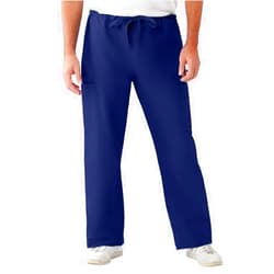 Medline ComfortEase Unisex Non-Reversible Drawstring-Waist Cargo Scrub Pants, Midnight Blue, Size Medium, Regular Inseam