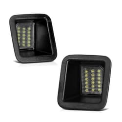 VIPMOTOZ Full LED License Plate Light Tag Lamp Housing Assembly Replacement Pair For 2017-2022 Ford F250 F350 F450 Super Duty Pickup Truck - 6000K Diamond White, 2-Pieces