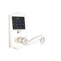 Emtek American Heritage EMTouch Keypad Leverset - Rustic Lever - Available in 3 Finishes - Left or Right Handing - E4002RRHUS15 - Right Handed (RH) - Satin Nickel (US15)
