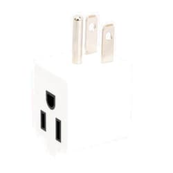 Plugrand 90 Degree Adapter Right Angled Downward Angled USA 3-Prong Male-Female Adapter,90 Degree Angled USA Male Female Power Adapter, 5-15P to 5-15R Direction Changer Space Save Adapter White PA-0170DW