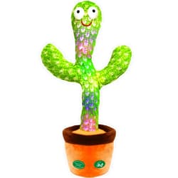 Pbooo [Update Volume Adjustable] Talking Cactus Toy Mimics Back, Gift Package Repeat Talking Cactus Plush Toys - Talking Sing+Repeat+Dancing+Recording+Rainbow Led Cactus Toy(15 Second Recording)