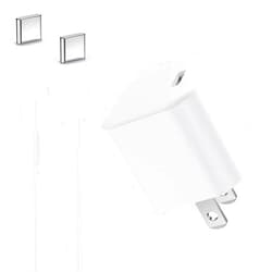 Agtray USB C Fast Charger, Agtray Mini USB Type C Wall Charger Plug Cube Fast Charging Block Power Adapter Brick with 6FT USB-C to USB-C Cable Compatible for iPhone 15 Pro Max Plus, iPad Air 5/Mini 6 (White)