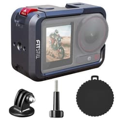 FitStill Aluminum Frame Cage Carrying Hard Shell Case Silicone Lens Cover Protective Compatible with DJI Osmo Action 5Pro Action 4 Action 3 Anti-Scratch Metal Housing Action 5 Pro/4/3 Accessories Kit