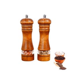 GZXTSKY Wooden Salt and Pepper Grinder Set, Refillable Salt and Pepper Mill Set,Manual Salt & Pepper Grinders，Adjustable Coarse-grained Salt Grinder and Pepper Mill-6.5 Inches-2 Pack
