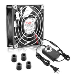 Wathai 80mm Small Computer Cooling Fan with AC Plug, 110V 120V 220V 240V Fan Enhanced Cooling Solution for Electronic Components, PC Cases, Greenhouses, Terrariums, and Modem Cool Projects