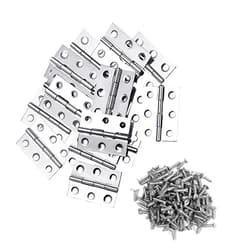 QANQIUPLE 20Pcs 2 Inch Stainless Steel Folding Hings for Wooden Box Small Crafts or Lightweight Projects assigned 120 Screws (2 inch)