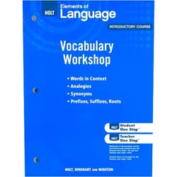 By Judith L. Irwin (Author), Lee Odell (Author), Richard Vacca (Author), Renee Hobbs (Author), John Warriner (Author) & 2 more Elements of Language, Grade 6 Vocabulary Workshop: Holt Traditions Vocabulary Workshop Introductory Course (Vocab Workshop 2009)