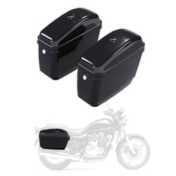 ECOTRIC Motorcycle Saddle Bags Compatible with Harley Davidson Honda Shadow Kawasaki Vulcan VN Saddle Bags Trunk Storage Carrier w/Mounting Kit Plastic Black