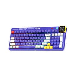 NYXI Striker Retro Mechanical Gaming Keyboard, Bluetooth/2.4G/USBC Hot Swappable Gaming Keyboard with 97 Keys, Gasket Structure RGB Backlit Mechanical Keyboard with Display Screen supports Win/Mac/iOS