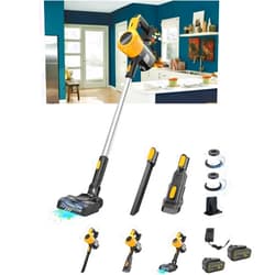 Ikeborm Cordless Vacuum Cleaner for Home for Dewalt 20V Battery DCB206, 30KPA 6in1 Cleaner for Home with Wall Bracket, Stick Vacuum Cleaner for Hard Floor Car Pet Hair Cleaning (with Two 5.0AH Battery)
